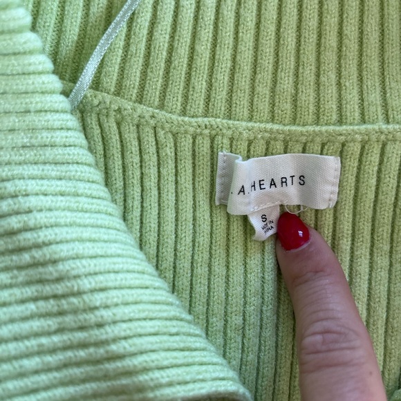 La Hearts Green Cowl Neck Sweater - Picture 2 of 2